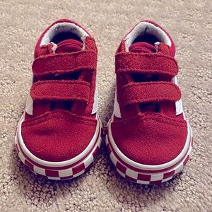 Red checkered Vans